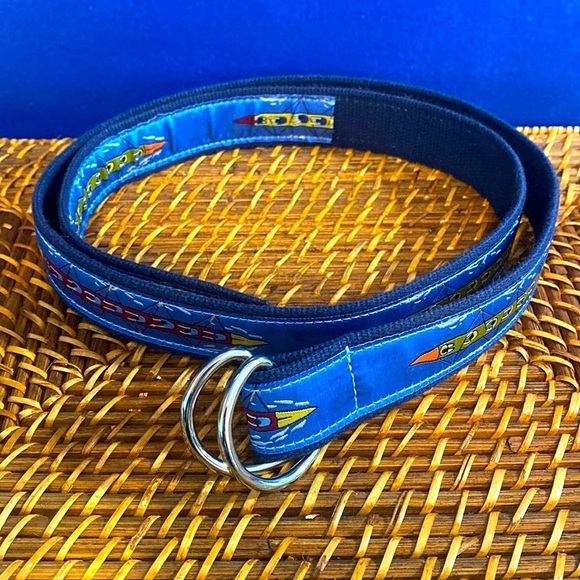 NWOT Men’s Belted Cow Company Multi Color D-Ring Rowing Theme Belt Size XL - Picture 1 of 7